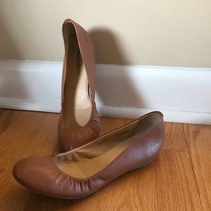 J Crew Cece Tan Ballet Flats EUC